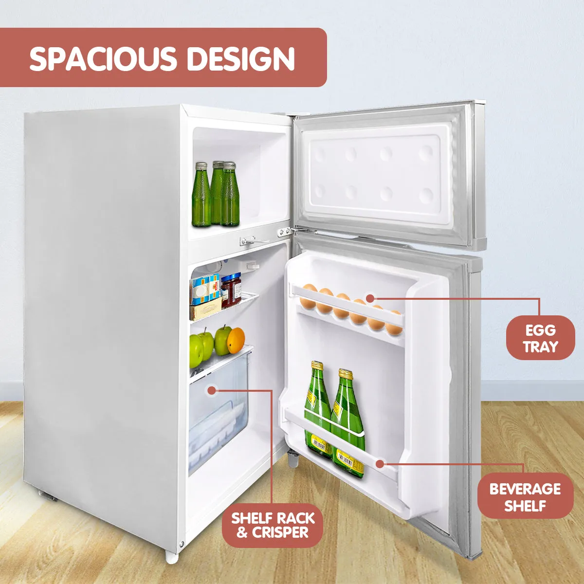 105L Portable Upright Fridge Freezer Cooler | For Home & Camping