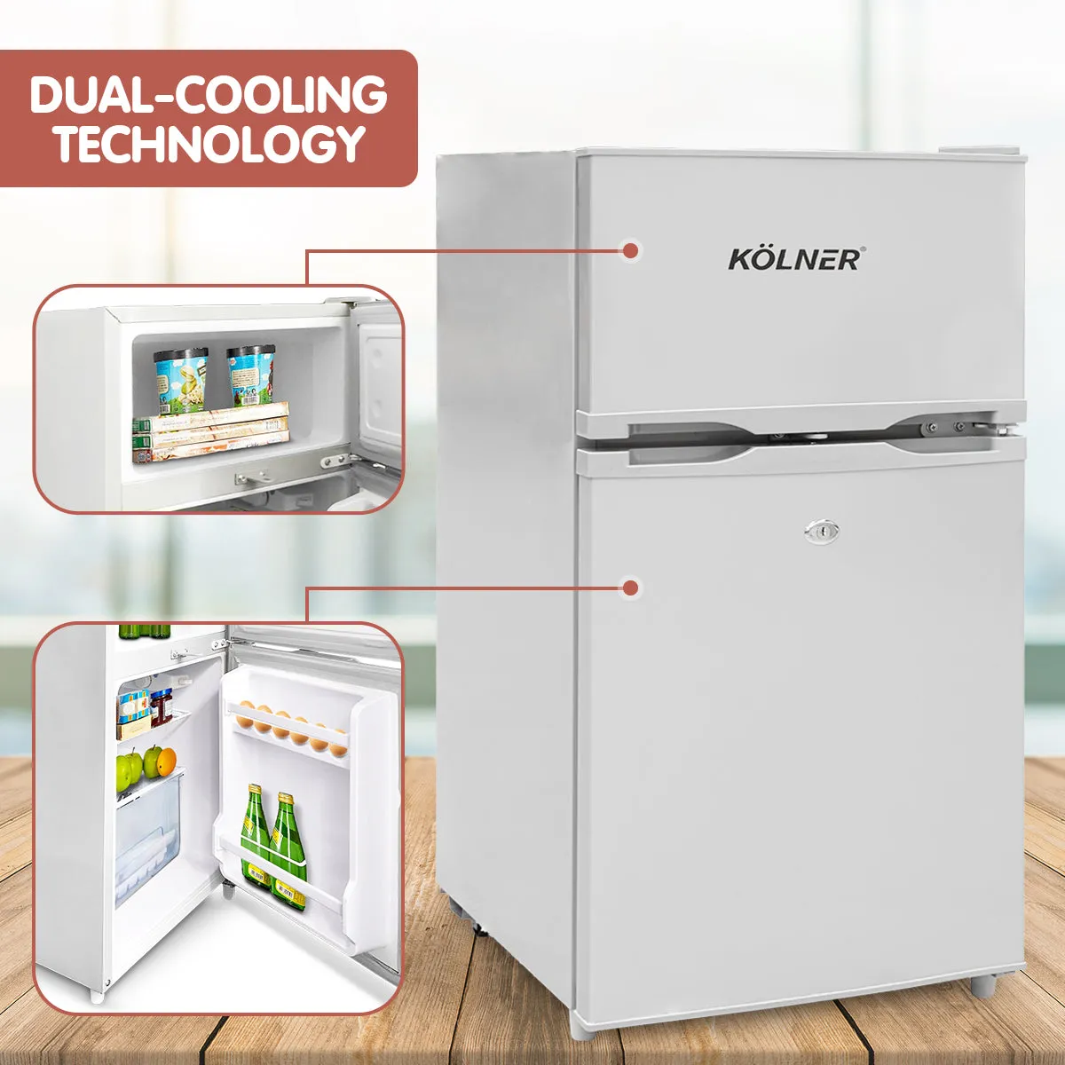 105L Portable Upright Fridge Freezer Cooler | For Home & Camping
