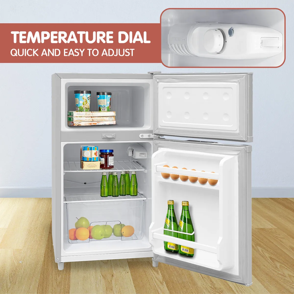 105L Portable Upright Fridge Freezer Cooler | For Home & Camping