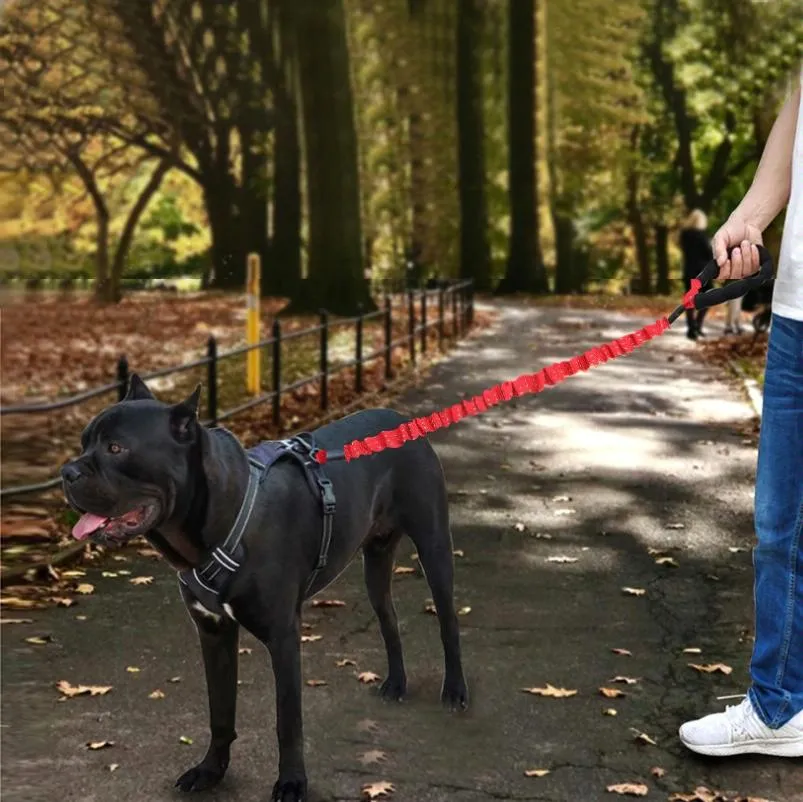 120Cm High Elastic Dog Traction Rope Black