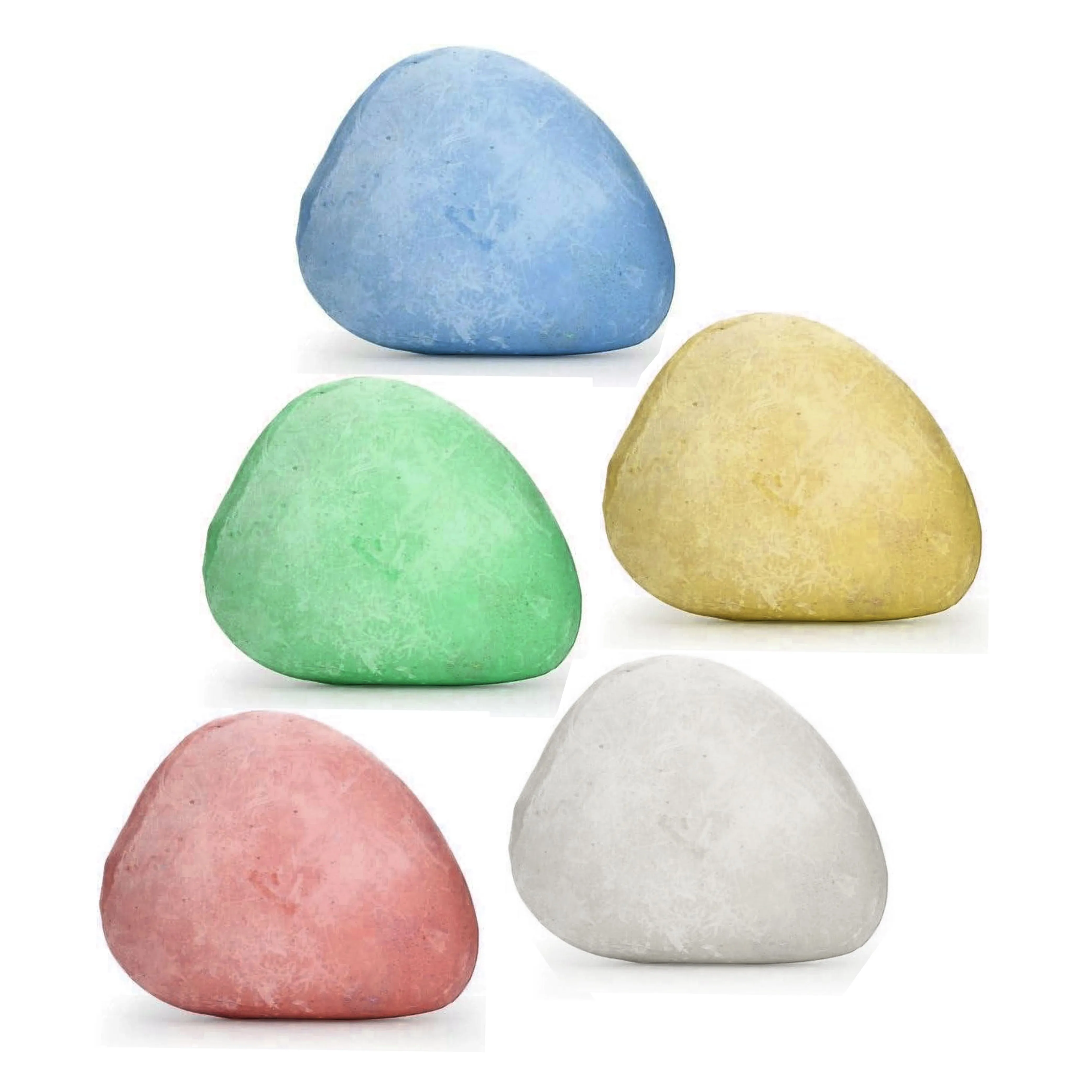 20 Chalk Rock Shaped Pebbles Washable Sidewalk Art Outdoor Non Toxic Playground