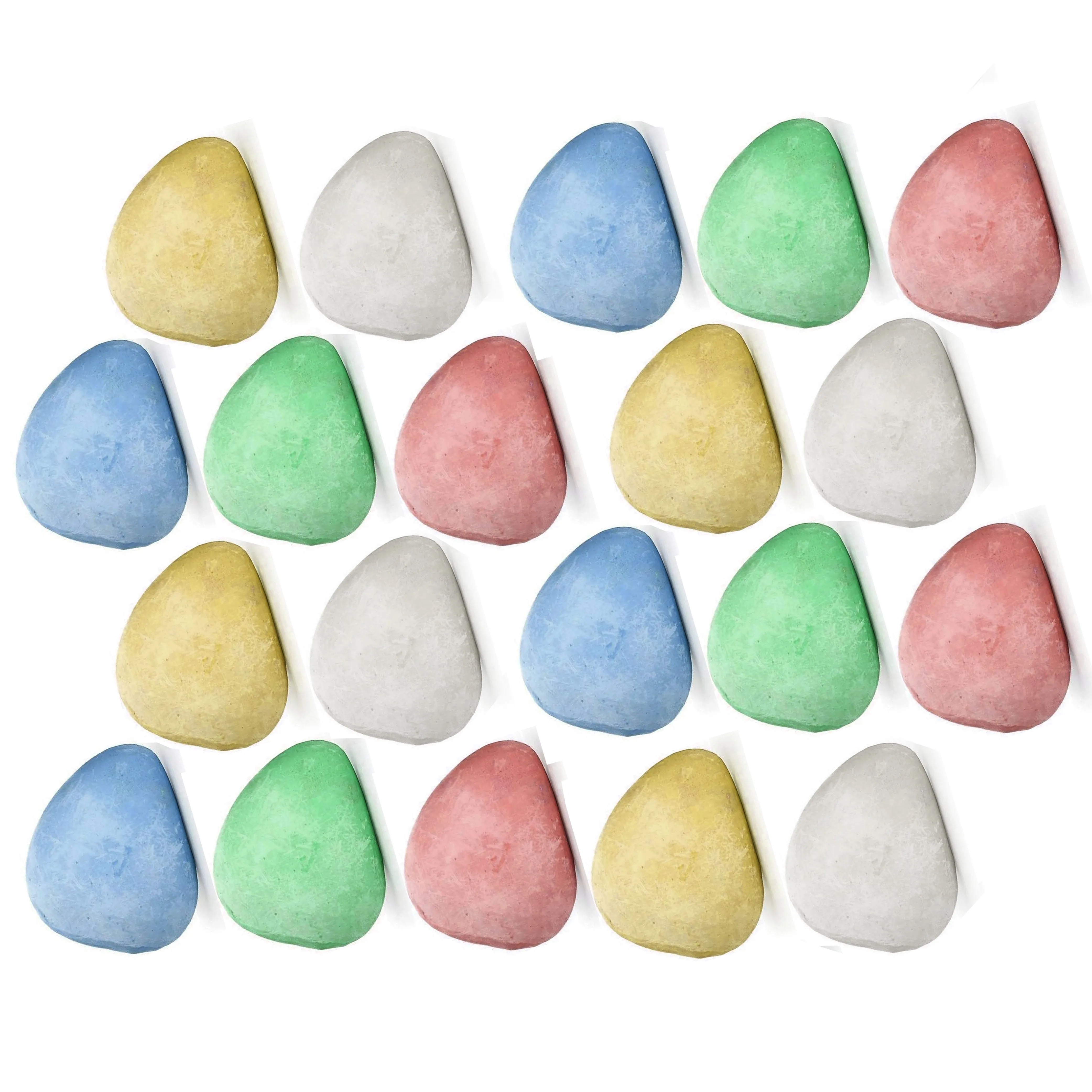 20 Chalk Rock Shaped Pebbles Washable Sidewalk Art Outdoor Non Toxic Playground