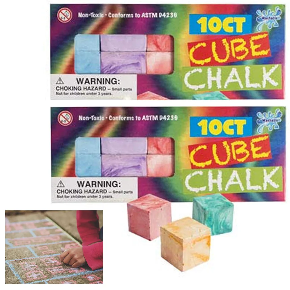 20ct Non-Toxic Cube Chalk Sticks Colors Chalkboard Teaching Class Kids Activity