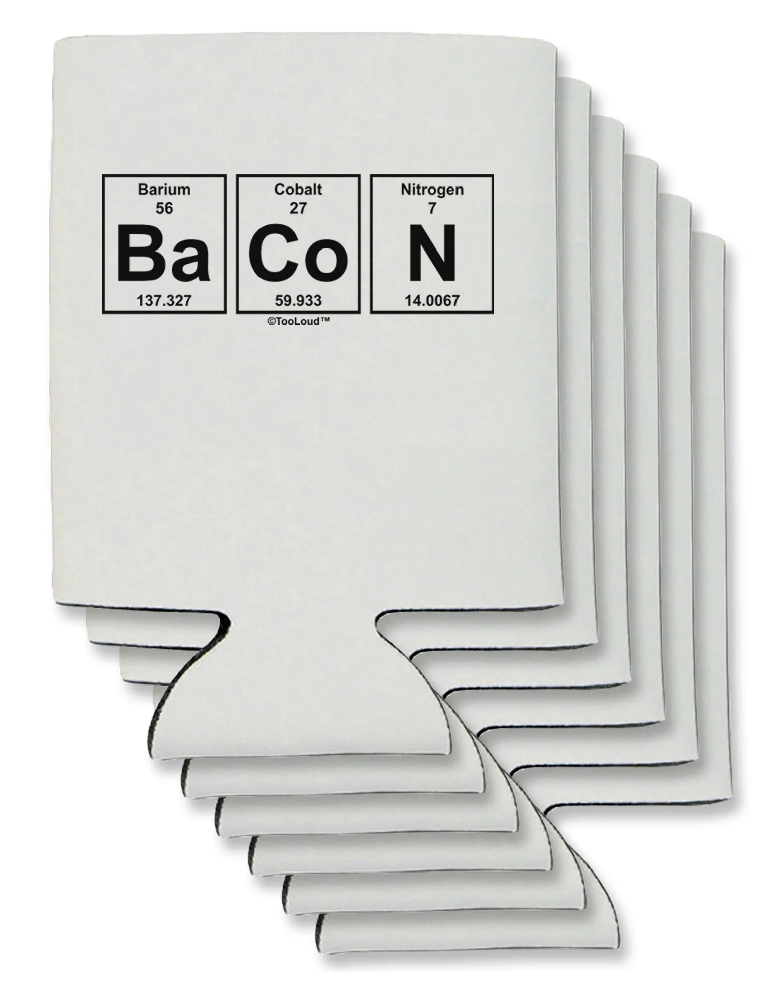 Bacon Periodic Table of Elements Can / Bottle Insulator Coolers by TooLoud
