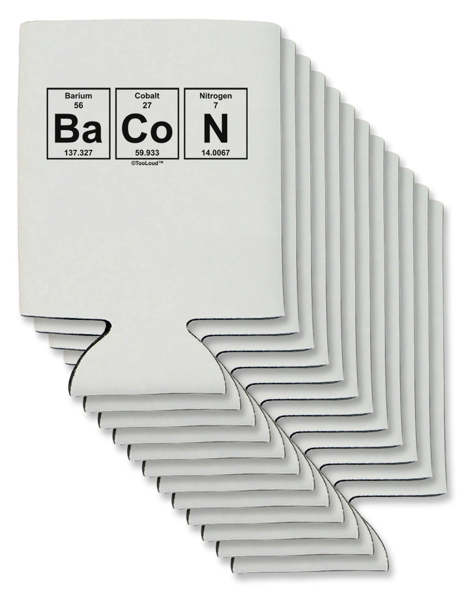 Bacon Periodic Table of Elements Can / Bottle Insulator Coolers by TooLoud