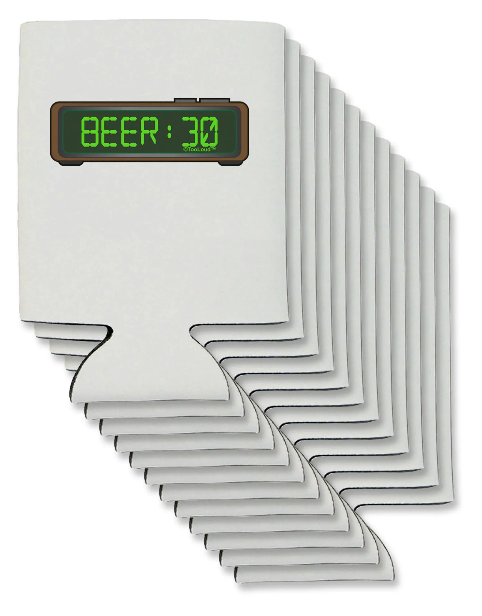 Beer 30 - Digital Clock Can / Bottle Insulator Coolers by TooLoud