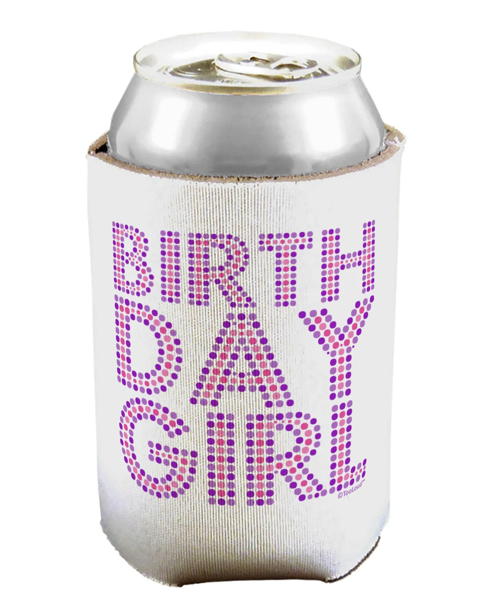 Birthday Girl - Pink and Purple Dots Can / Bottle Insulator Coolers by TooLoud
