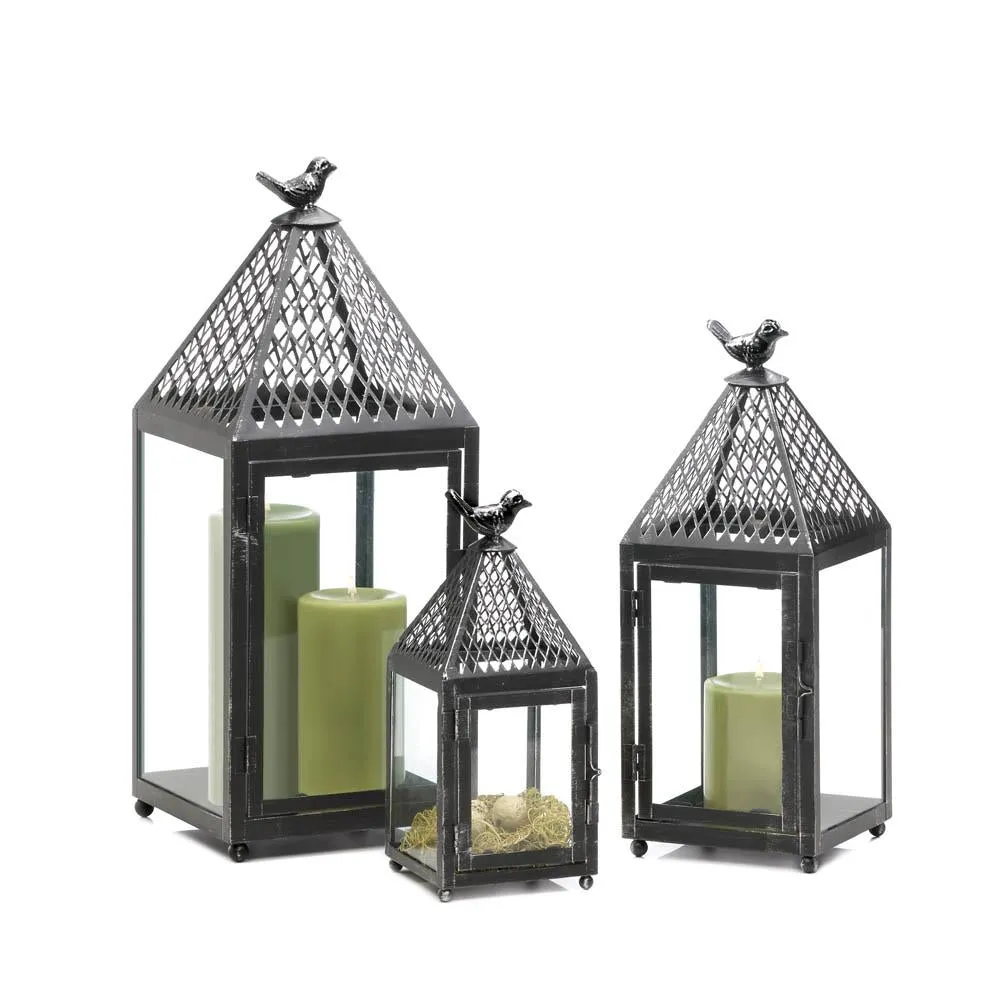 Black Bird Iron Lantern (L)
