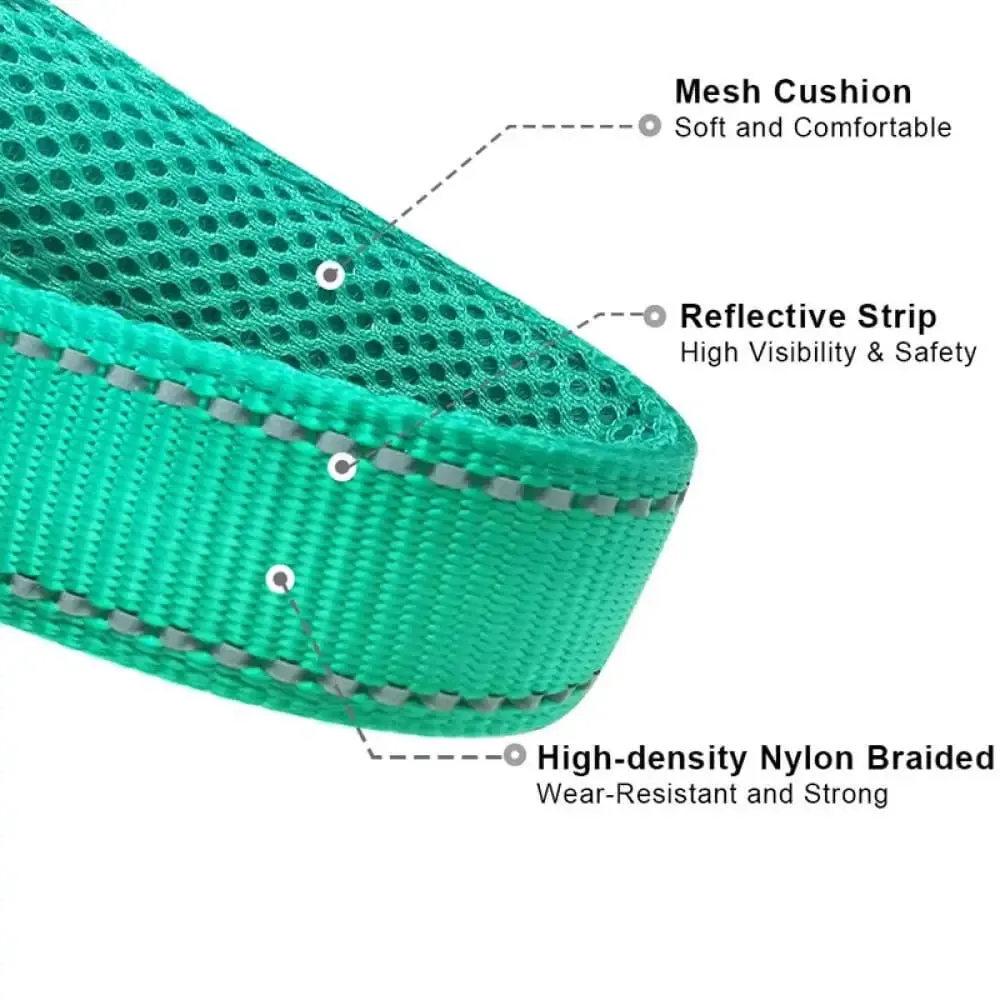 Durable Breathable Reflective Soft Comfortable Nylon Mesh Padded Adjustable Dog Slip Collar