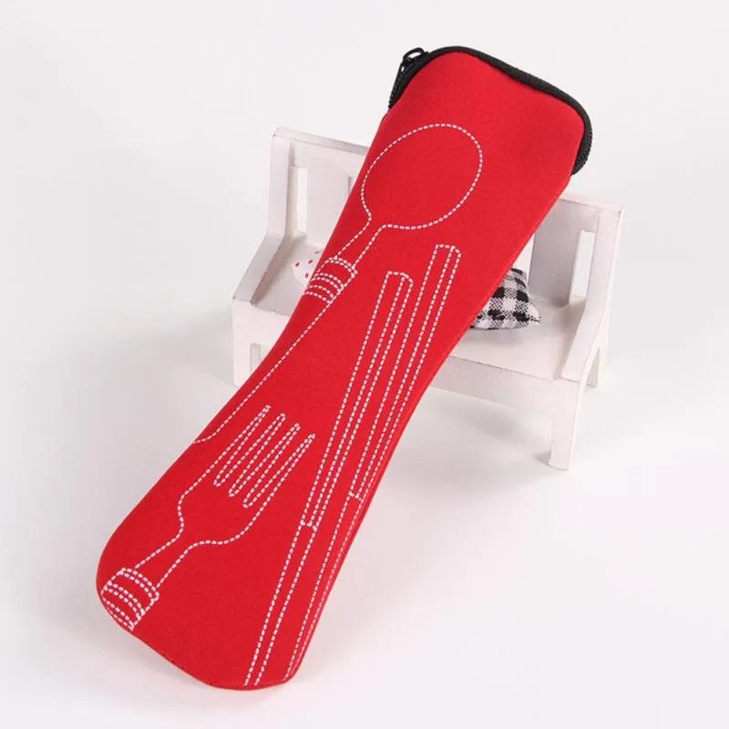 Portable Tableware Bag Cutlery Bag Dinner Set Travel Packaging Storage Box Dinnerware Picnic Fork Spoon Bag Without Dinnerware