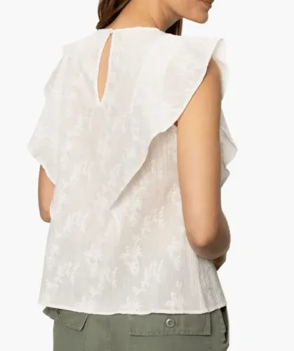 Smitten Ruffle Shell Chalk