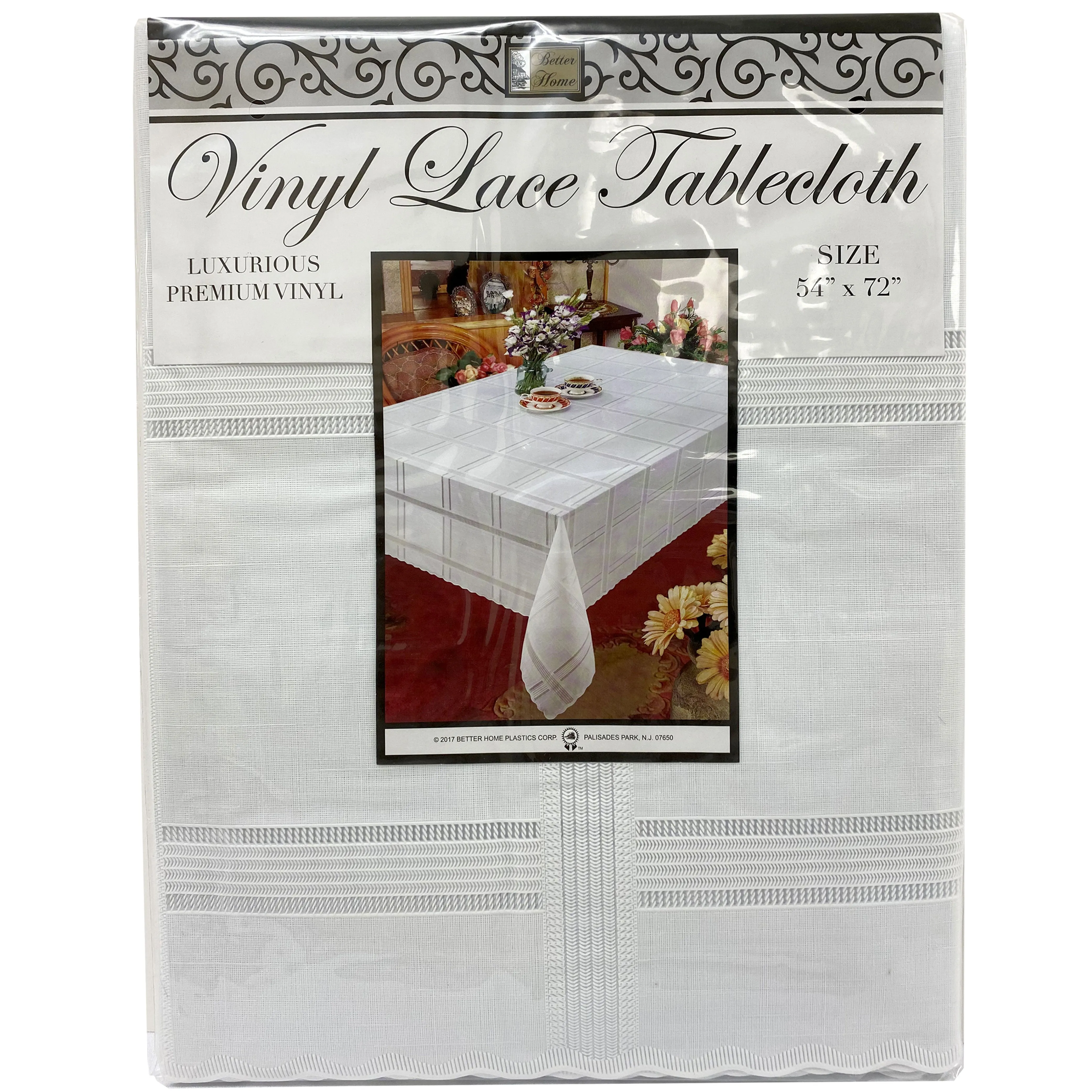 White Vinyl Tablecloth 54" X 72" Rectangular Tablecloth Lace Wedding Event Party