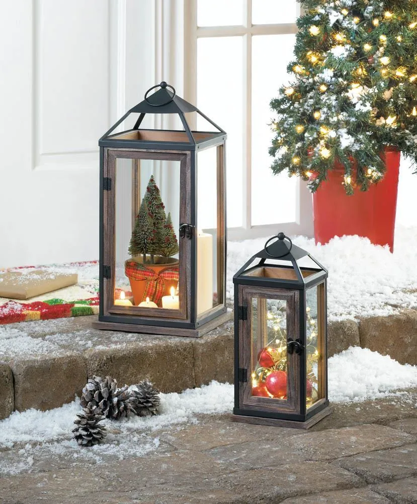 Wooden Trim Contemporary Lantern